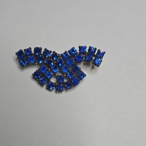 Elegant Blue Crystal Brooch